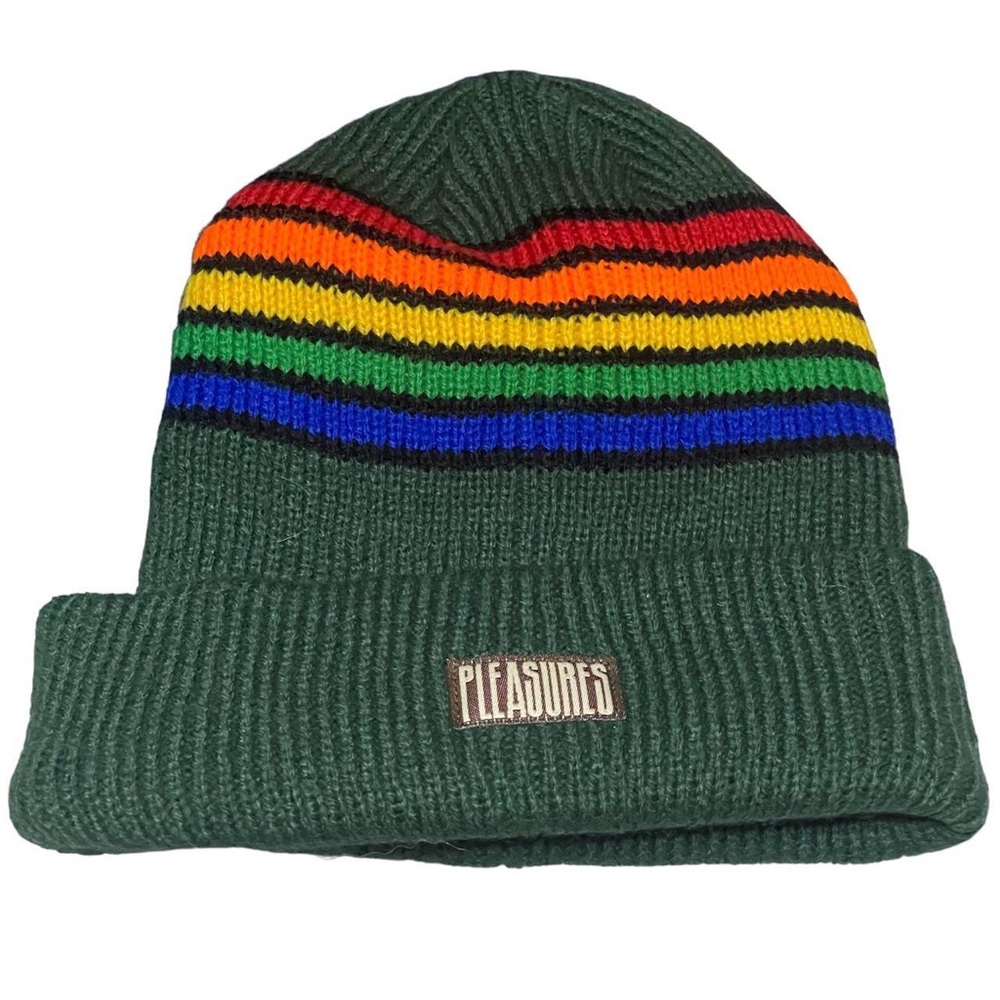 Pleasures Striped Ribbed Knit Beanie